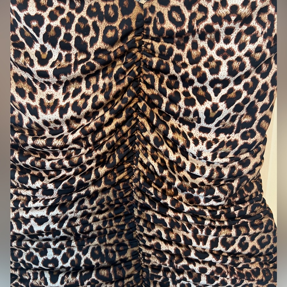 NAKED WARDROBE cross back leopard bodysuit Sz XL - Picture 3 of 5